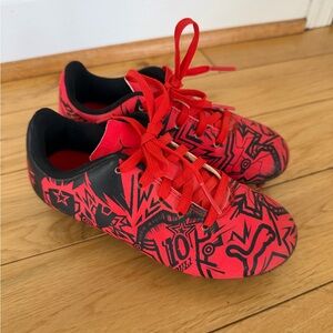Puma Kids Red and Black Graphic Soccer Cleats